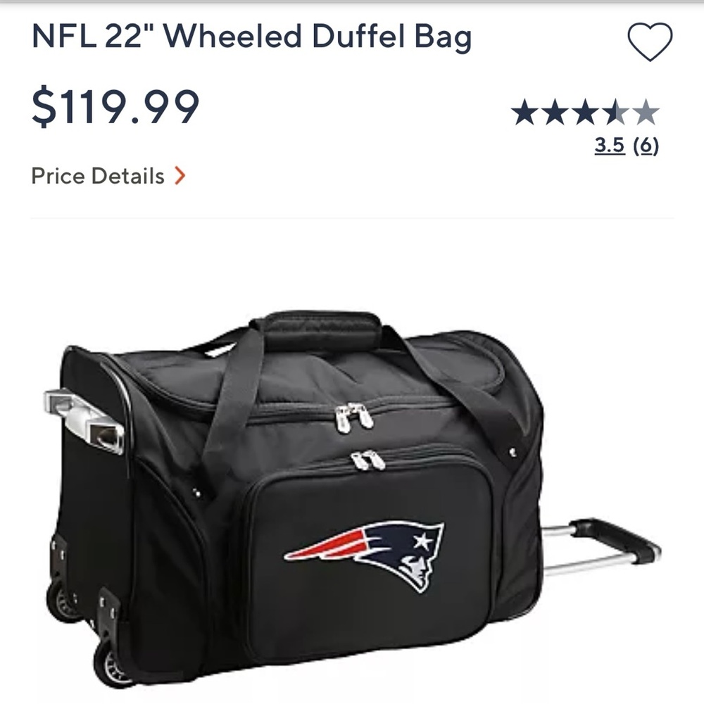 Kansas City Black Sports Rolling Duffel Bag - Picture 6 of 7